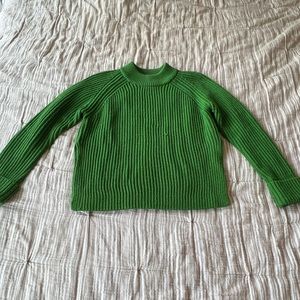 Club Monaco Split Side Green Sweater in Italian Yarn
